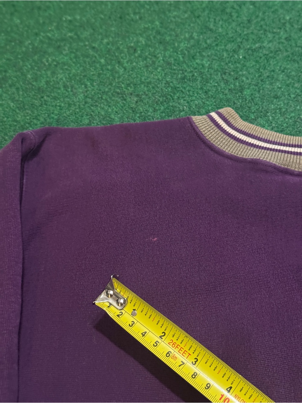 Vintage 80s 90s Champion Purple Reverse Weave Crewneck Sweatshirt, Striped (XL) - Picture 10 of 10